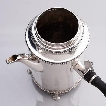 A Swedish Gustavian 18th century silver coffee-pot, mark of Petter Eneroth, Stockholm 1789.
