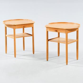 A pair of bedside tables by Sven Engström & Gunnar Myrstrand for Bodafors, third quarter of the 20th century.