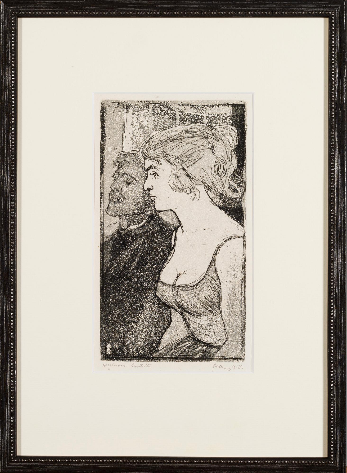 EVALD OKAS, akvatinta, signerad och daterad -58.