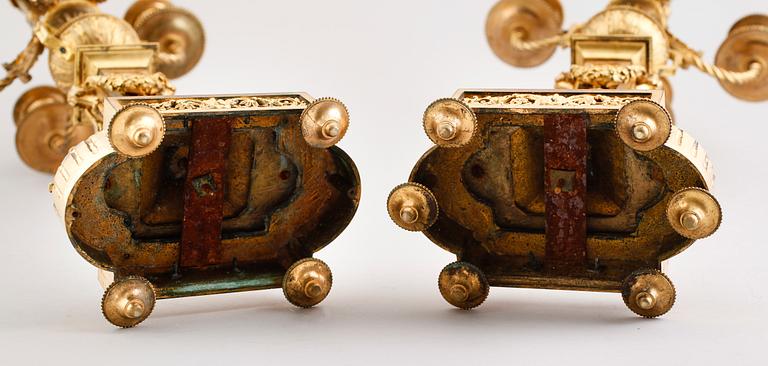 KANDELABRAR, 1 par, Frankrike, 1800-tal.