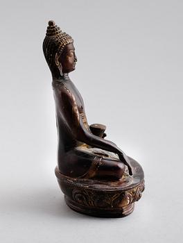 FIGUR, brons, sittande buddha, Kina, sannolikt 1900-tal.