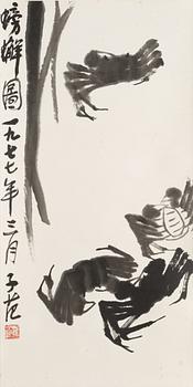 1650. Cui Zifan, A Chinese hanging scroll, signed.