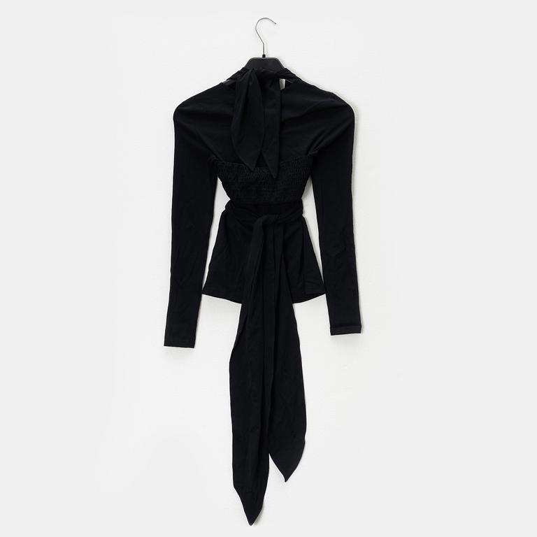 Chanel, A black silk top, size 34.