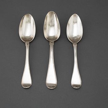 Three Swedish silver spoons, 1790 and 1792.