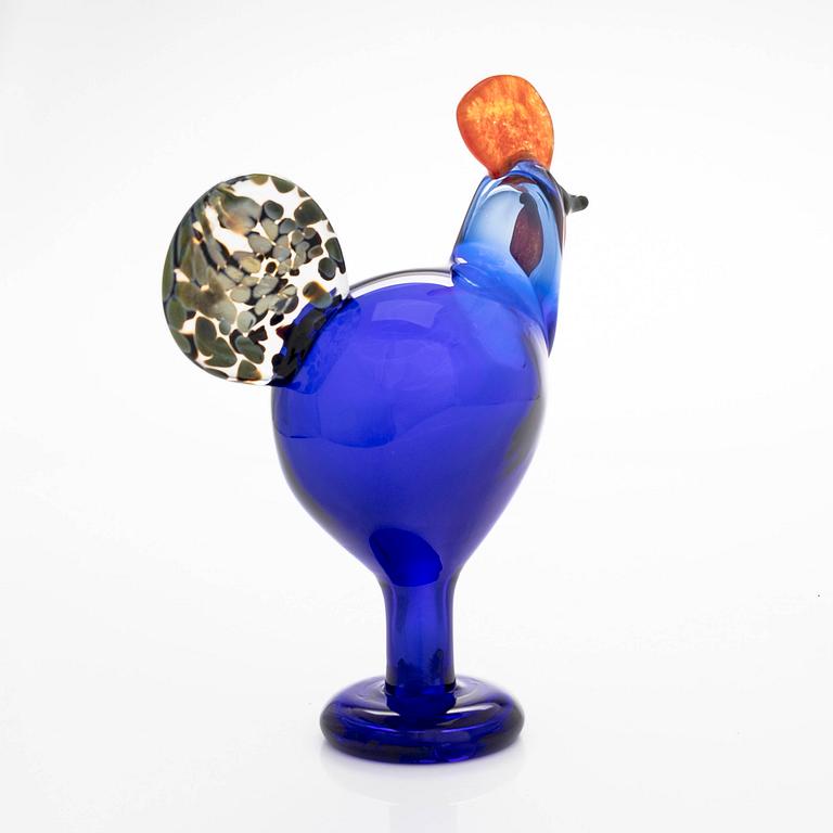 Oiva Toikka, glasfågel, "Rooster", signerad O. Toikka Nuutajärvi 25 v.