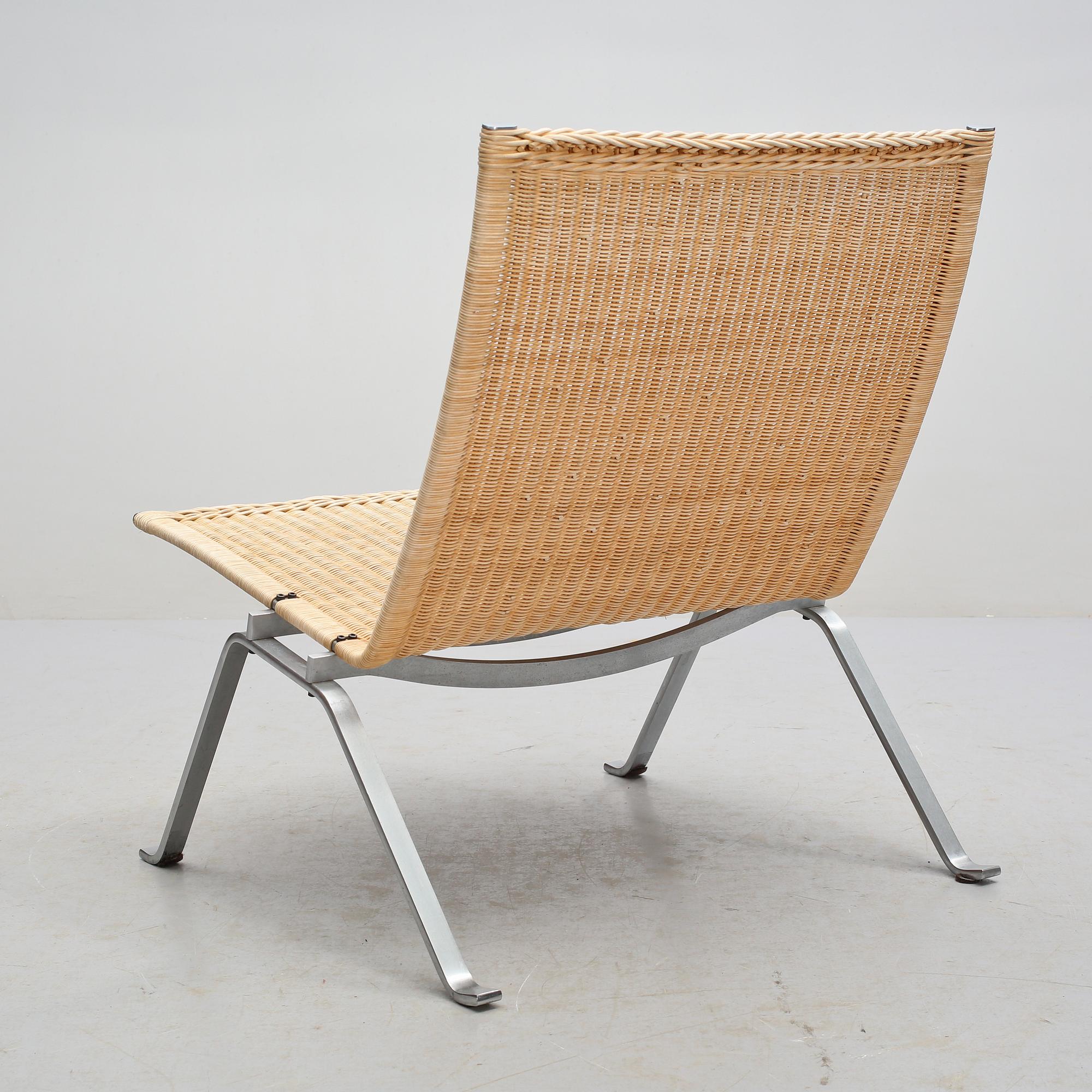 FÅTÖLJ, "PK-22", Poul Kjaerholm, Fritz Hansen, 1985, etikettmärkt.