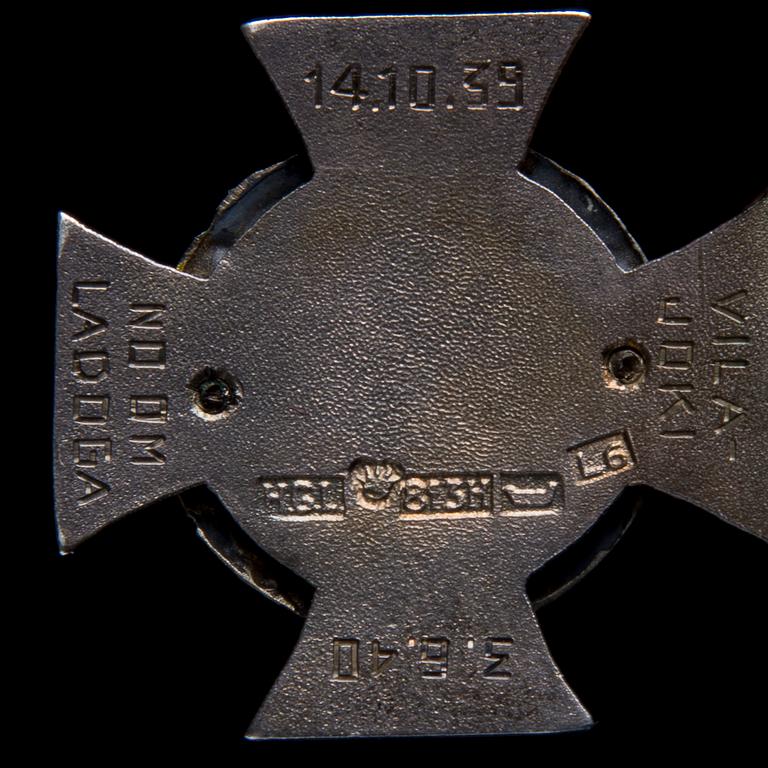 MINNESKORS, silver, ErP 18 1939-1940, Sorsa, Hj., Helsingfors, 1940.