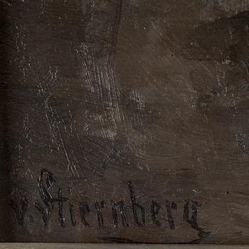THEODOR VON STIERNBERG, olja på pannå, signerad.