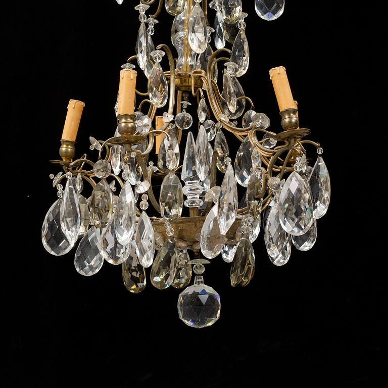 A Rococo style chandelier, mid 20th Century.