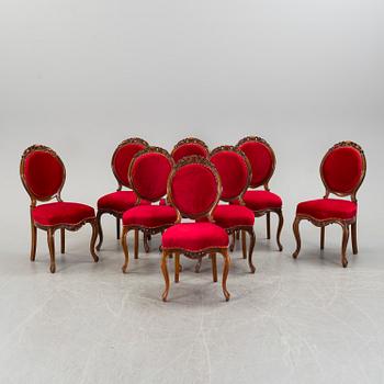 Eight late 19th century chairs.