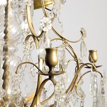 A rococo style chandelier, first half of the 20th century.
