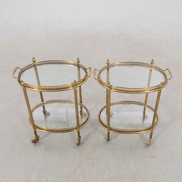 Serveringsvagnar, ett par, Regency/Hollywood-stil, 1900-talets andra hälft.