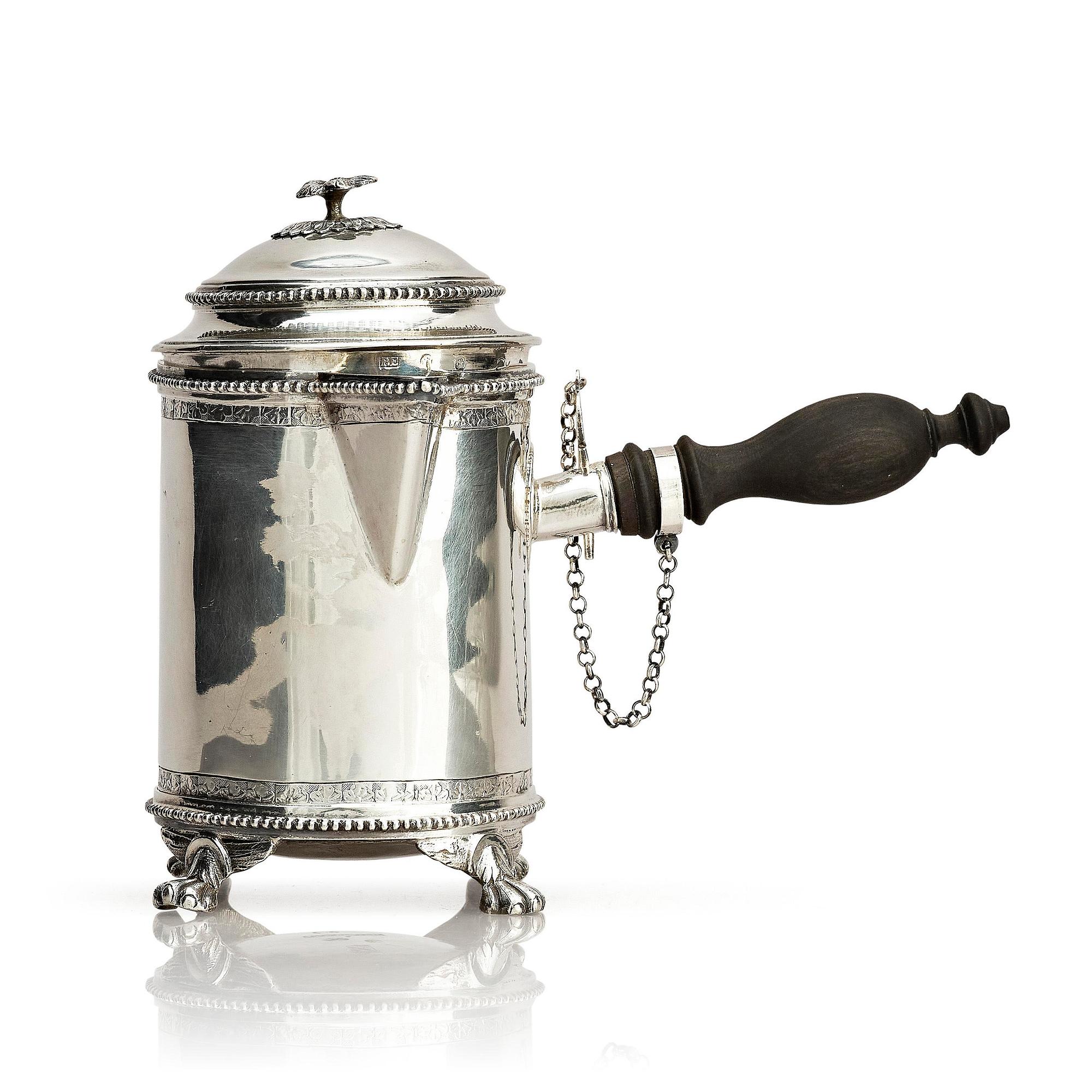 A Swedish Gustavian parcel-gilt silver milk jug, mark of Petter Eneroth, Stockholm 1785.