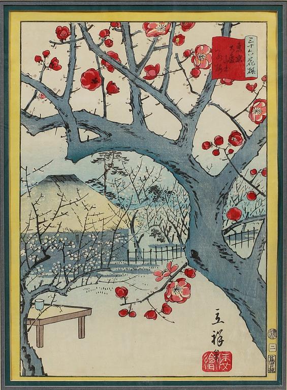 UTAGAWA HIROSHIGE II, träsnitt, Japan, 1800-tal.