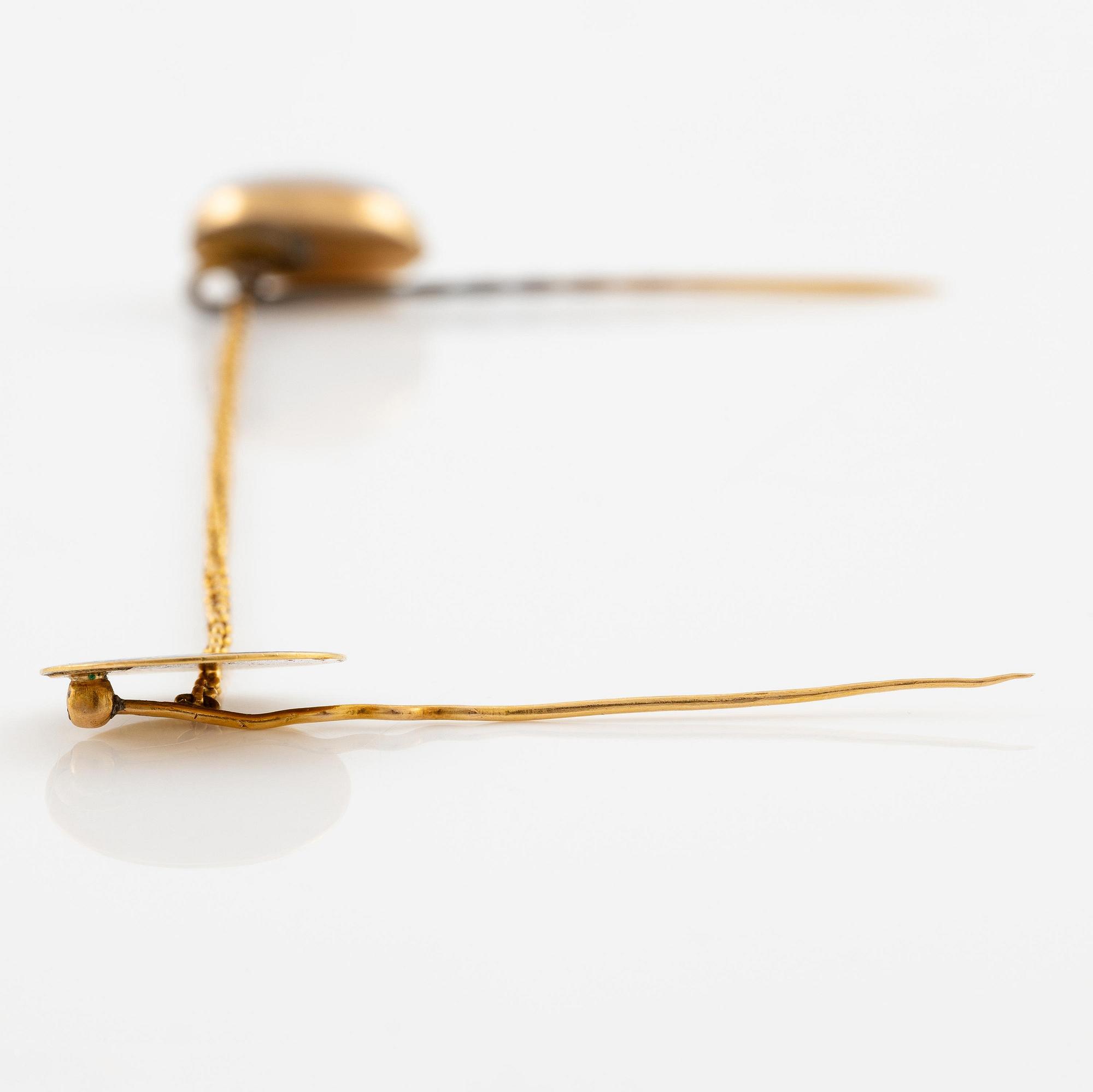 Revolutionary jewel, King Gustav III, cravat pin, gold and enamel,