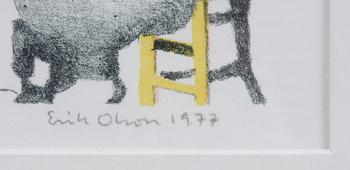 ERIK OLSON, färglitografi, sign, dat "1977" o märkt "epr. d´artiste.