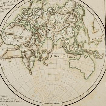 A hand coloured map, P.G. Chanlaire & E. Mentelle, France, 1779.