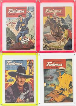 Serietidningar, 4 st "Fantomen", Nr 4,5, 17 & 18, 1951.