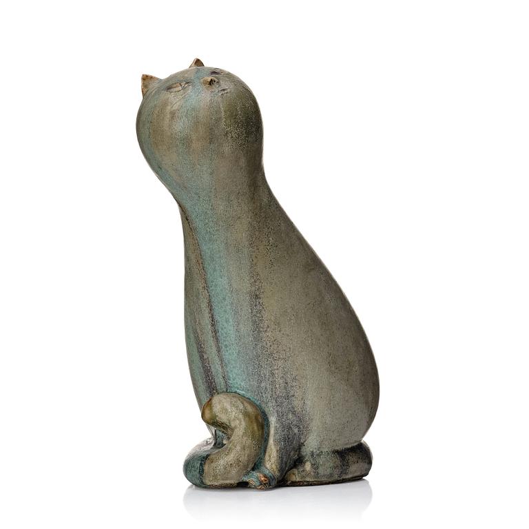 Michael Schilkin, a stoneware sculpture of a cat, Arabia, Finland 1940-50s.