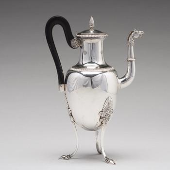 A Swedish 19th century silver coffee-pot, mark of Adolf Zethelius, Stockholm 1824.