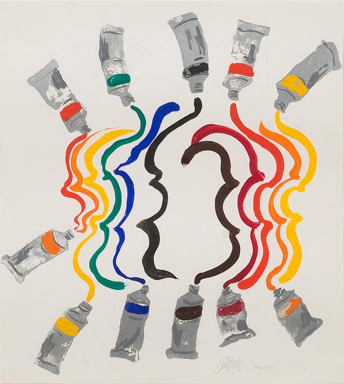 FERNANDEZ ARMAN, gouache on paper, signed, 1987.