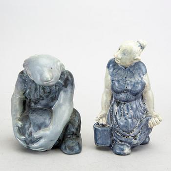 Åke Holm, 4 ceramic figurines, Höganäs, Sweden.