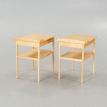 A pair of bedside tables by Carl Malmsten for Åfors Möbelfabrik, second half of the 20th century.