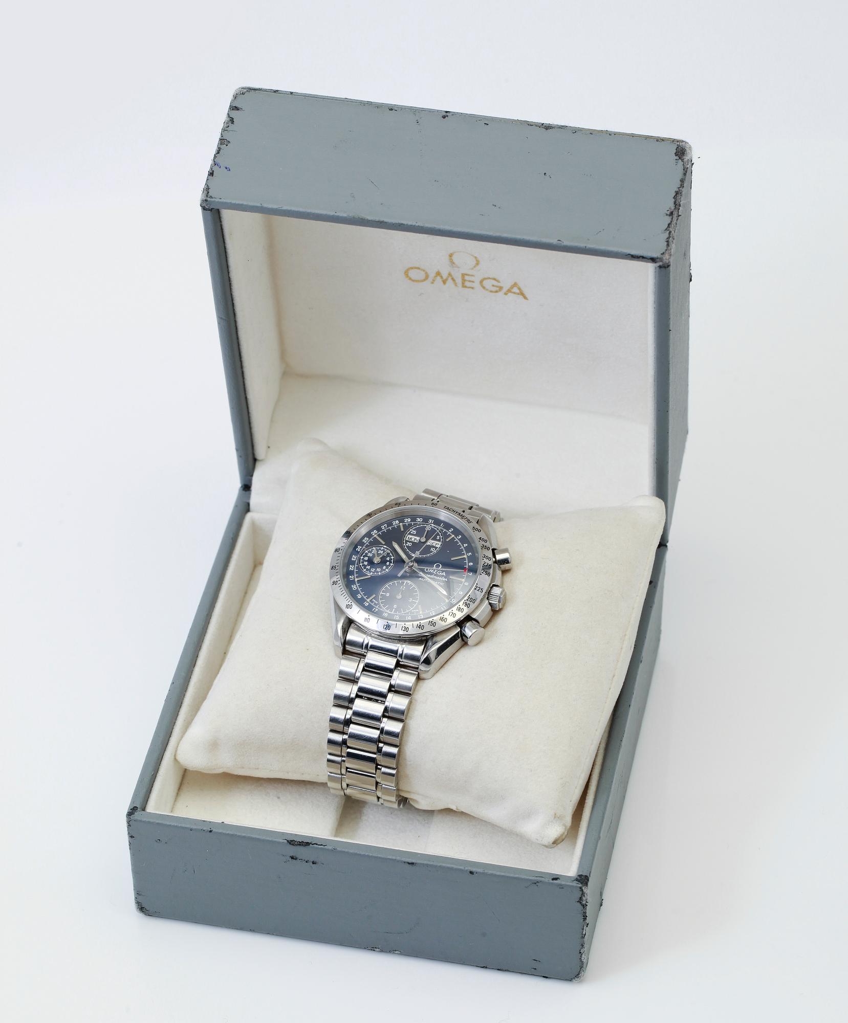 ARMBANDSUR, stål, Omega Speedmaster, Trippledate, Tachymeter, 1990-tal.