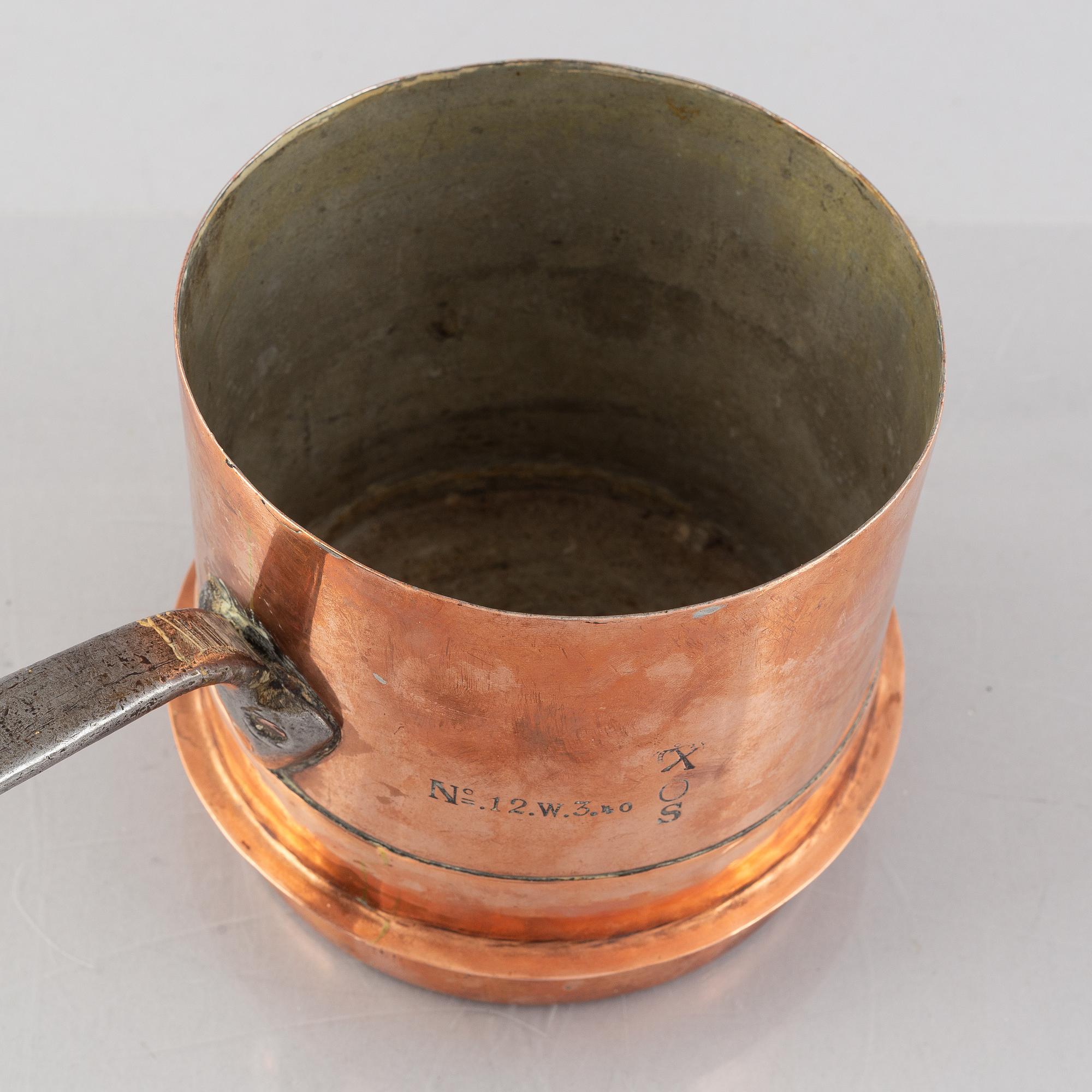 Royal saucepan from the households of Oscar I & Carl XV, mid 19th century.
