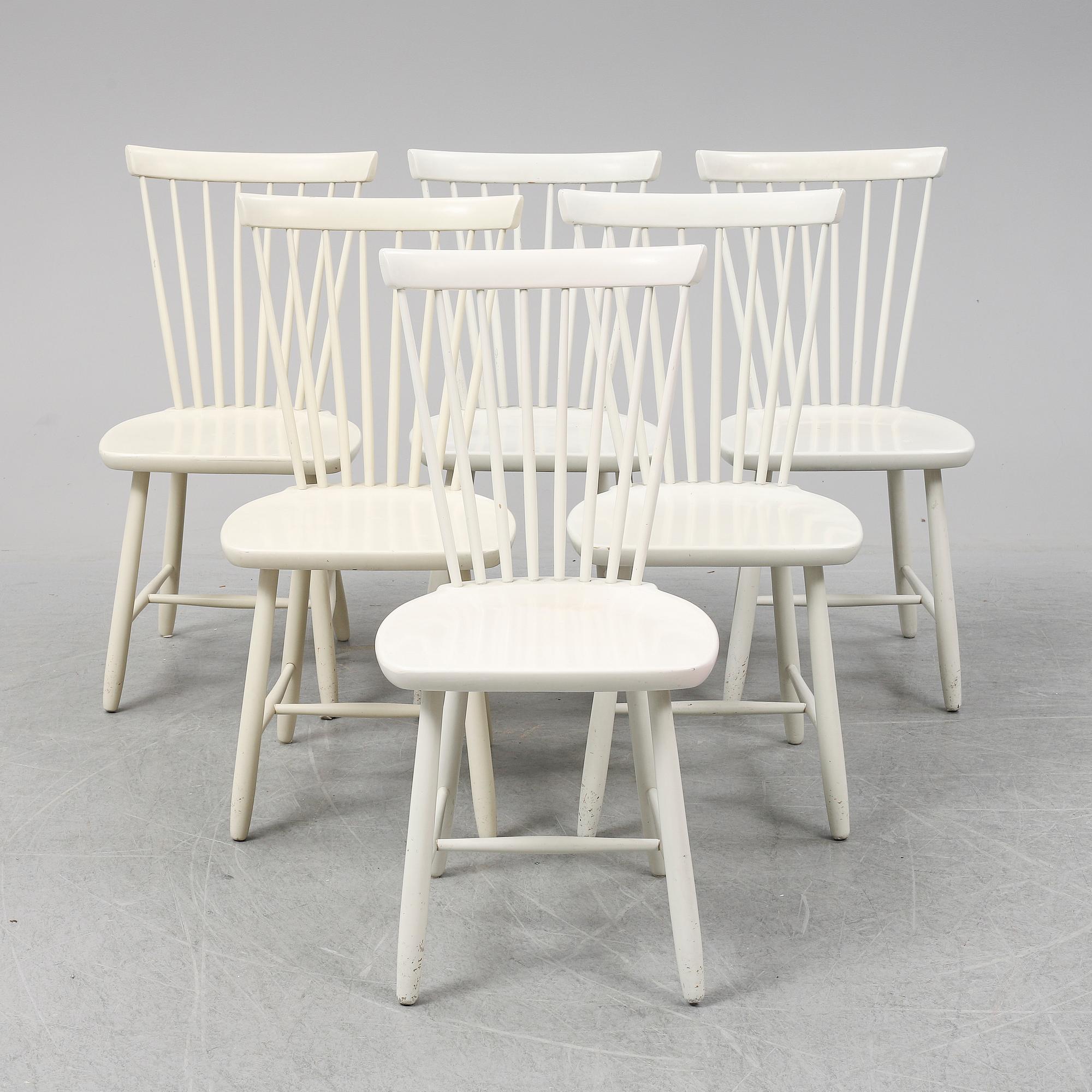 CARL MALMSTEN, stolar, 6 st, "Lilla Åland", 1960-tal.
