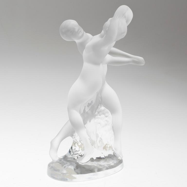 A glass Lalique figure, France.