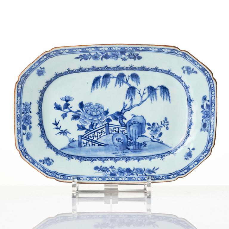 Two blue and white serving dishes, Qing dynasty, Qianlong (1736-95).