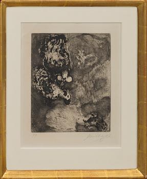 MARC CHAGALL, etching signed and numbered 77.