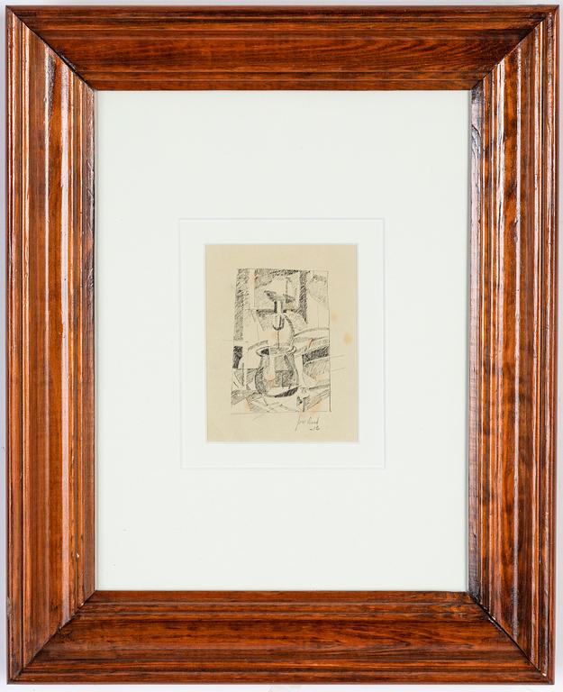 John Jon-And, tuschteckning på papper, signerad och daterad -16.