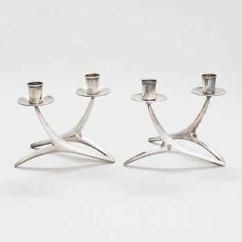 Anna-Greta Eker, two silver candlesticks, Auran Kultaseppä, Turku 1959.