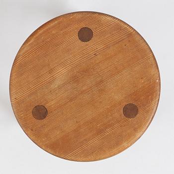 Axel Einar Hjorth, a "Skoga" stained pine stool, Nordiska Kompaniet 1930s.