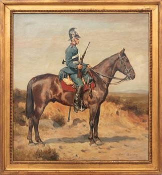 Otto Bache, Military on horseback.