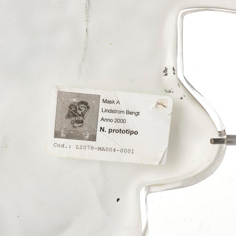 Bengt Lindström, "Mask A", a glass sculpture, Berengo Studio, Murano, Italy 2000, N. prototype.