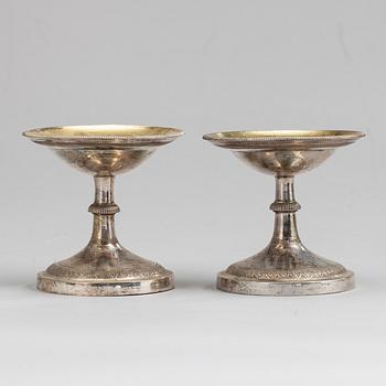 SALTKAR ETT PAR, silver, empire, Wien, Österike-Ungern 1820. Total vikt 200 g.