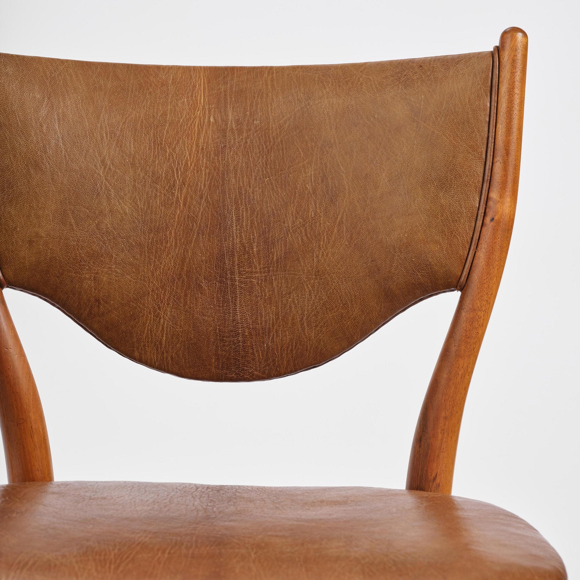 Finn Juhl, a set of four chairs and a pair of armchairs, model "Bo-63" and "Bo-72", Bovirke, Denmark, 1950s-60s.