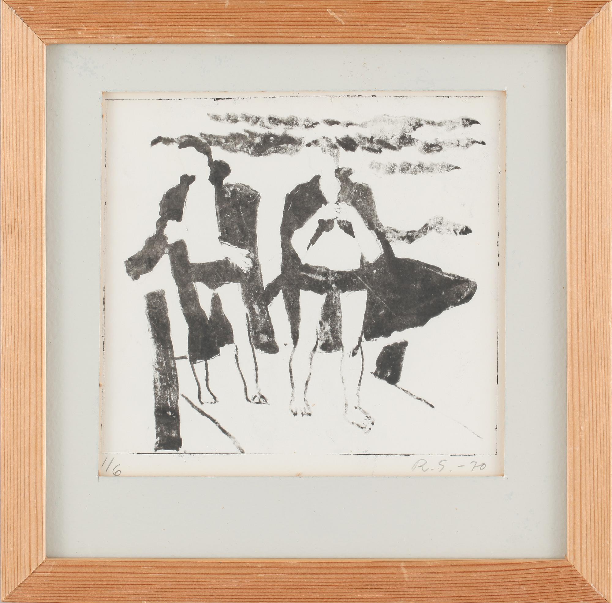 RAGNAR SANDBERG, grafiskt blad, monogramsignerad, numrerad 1/6 och daterad -70.