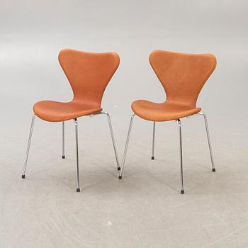 Arne Jacobsen, chairs, 6 pcs, "Sjuan", for Fritz Hansen, Denmark.