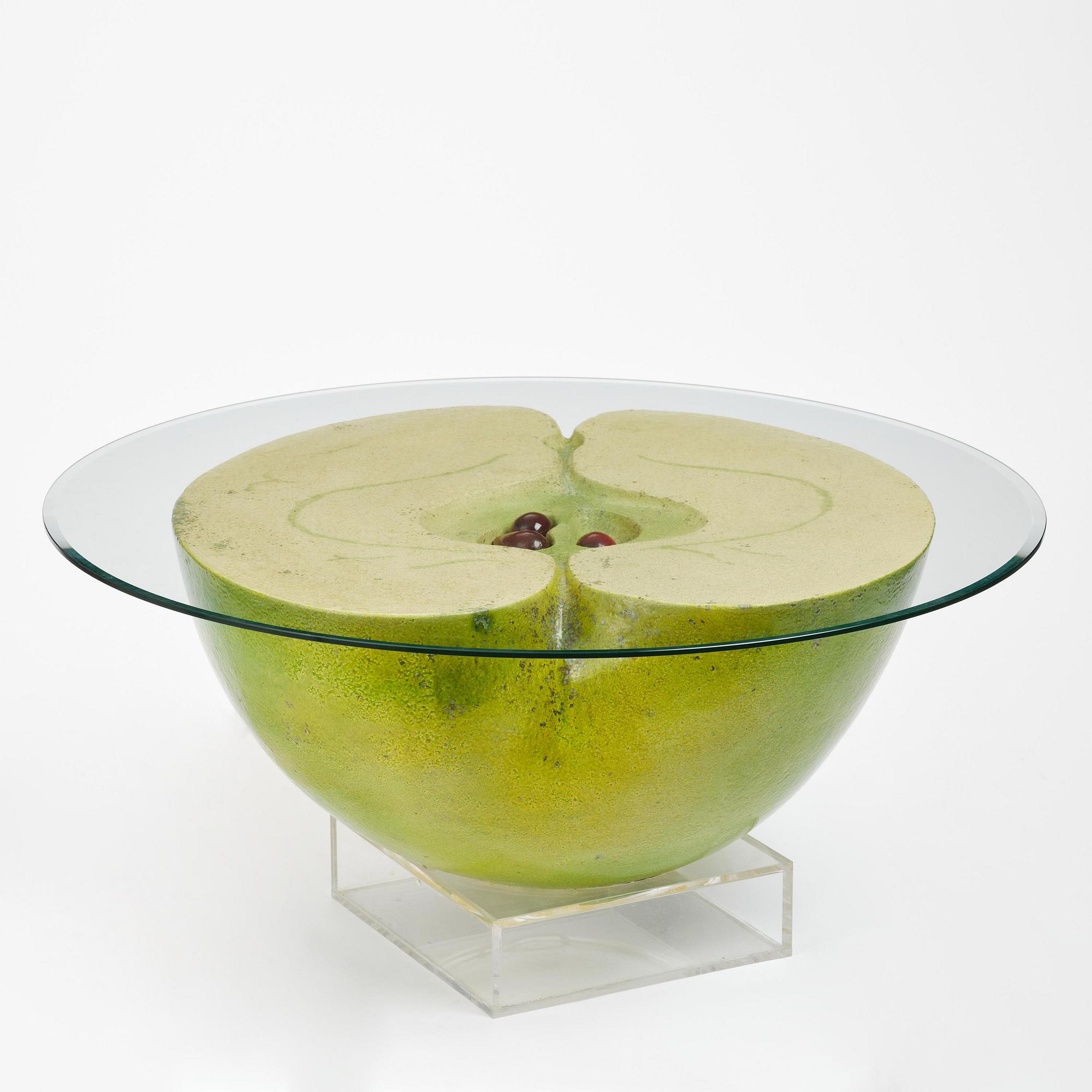 Hans Hedberg, a large faience sculpture of an apple, Biot, France.
