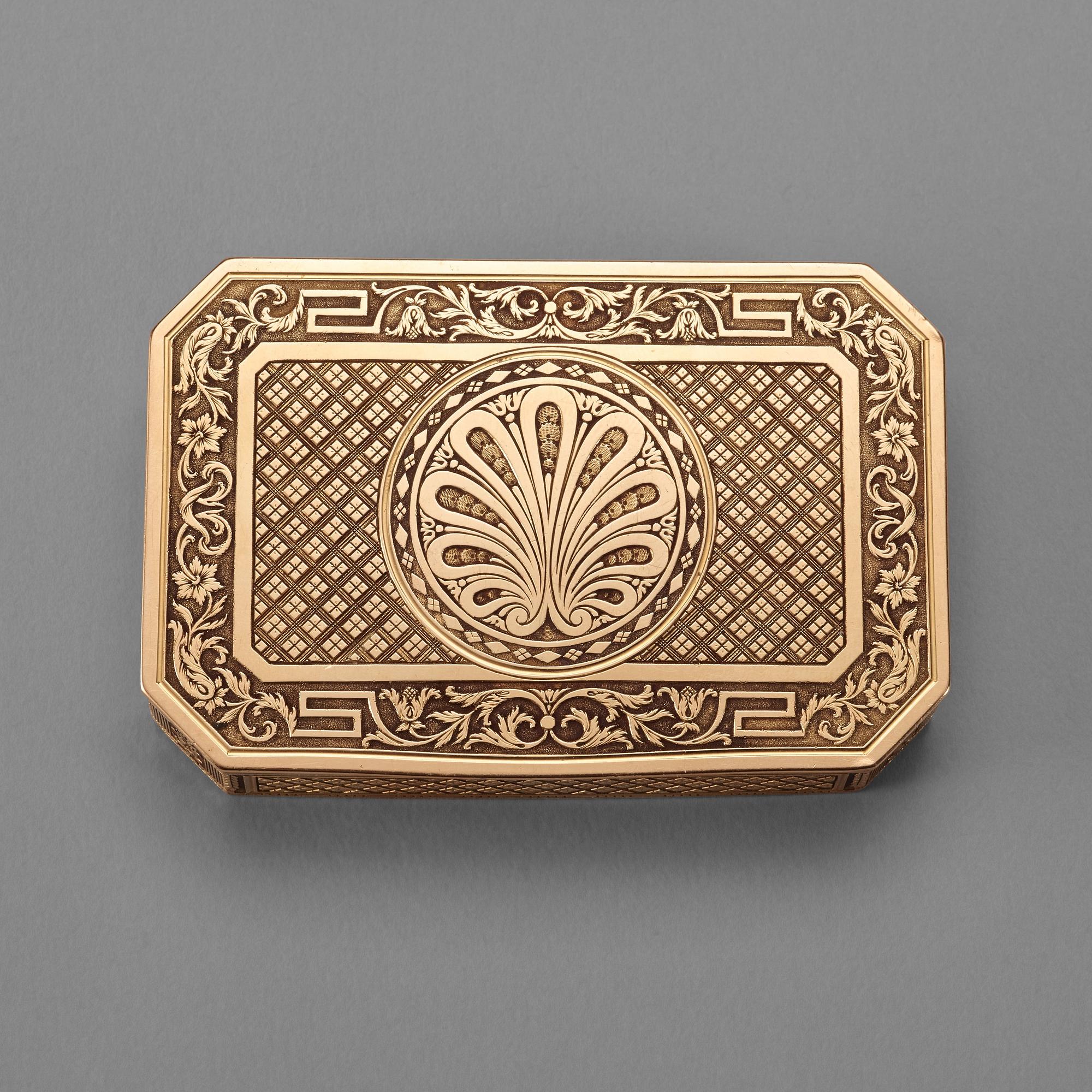 DOSA, guld 18K, av Erik Ytterbom, Stockholm 1812. Empire.