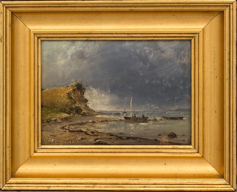 VILHELM PETERSEN, oil on panel. monogram signed.