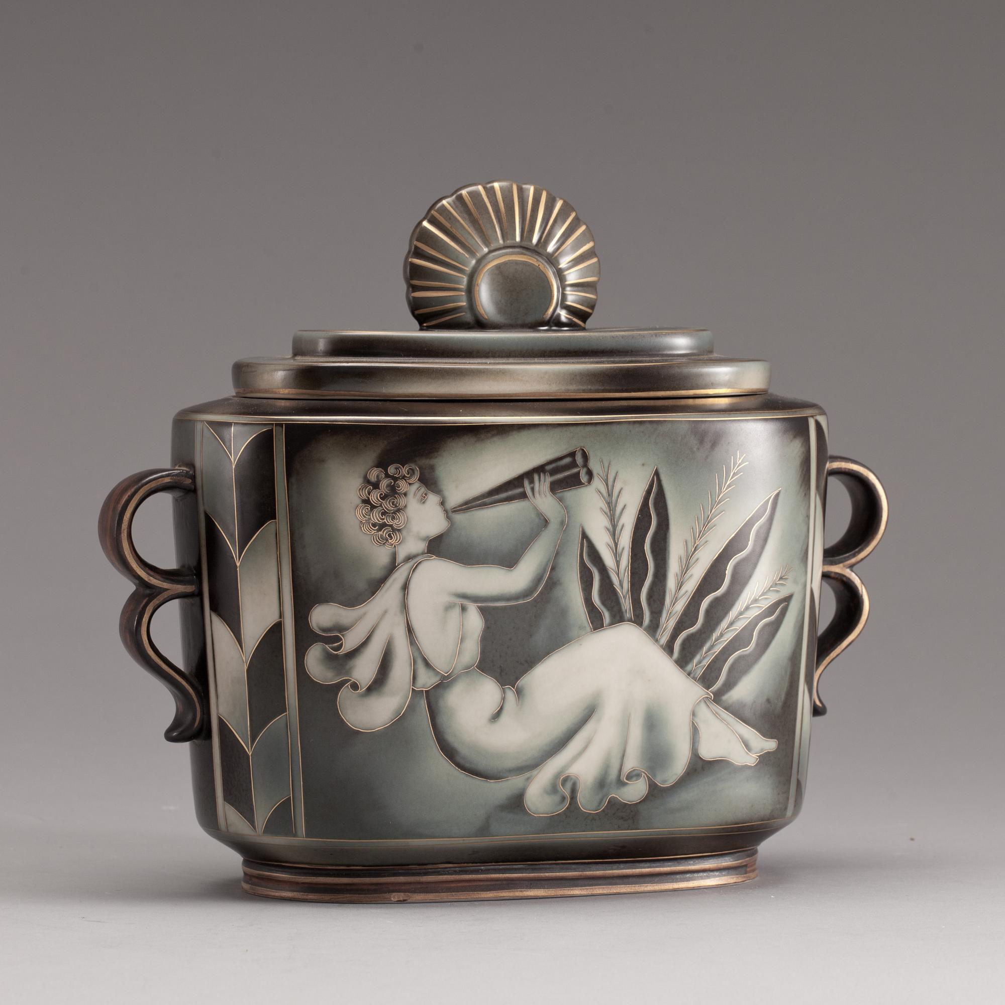 LOCKURNA. Stengods. Gunnar Nylund, "Flambé", Rörstrand.