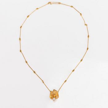 Björn Weckström, Kaulakoru "Lompolo", 14K kultaa, akvamariini. Lapponia 1972.