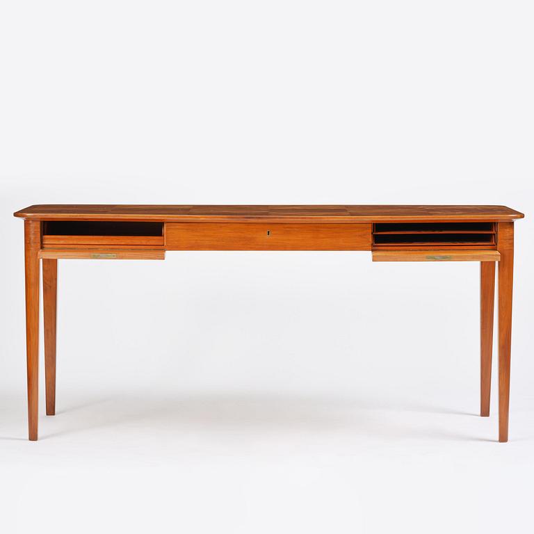 Oscar Nilsson, a mahogany desk, cabinetmaker Allan Lindgren, Stockholm, 1938.
