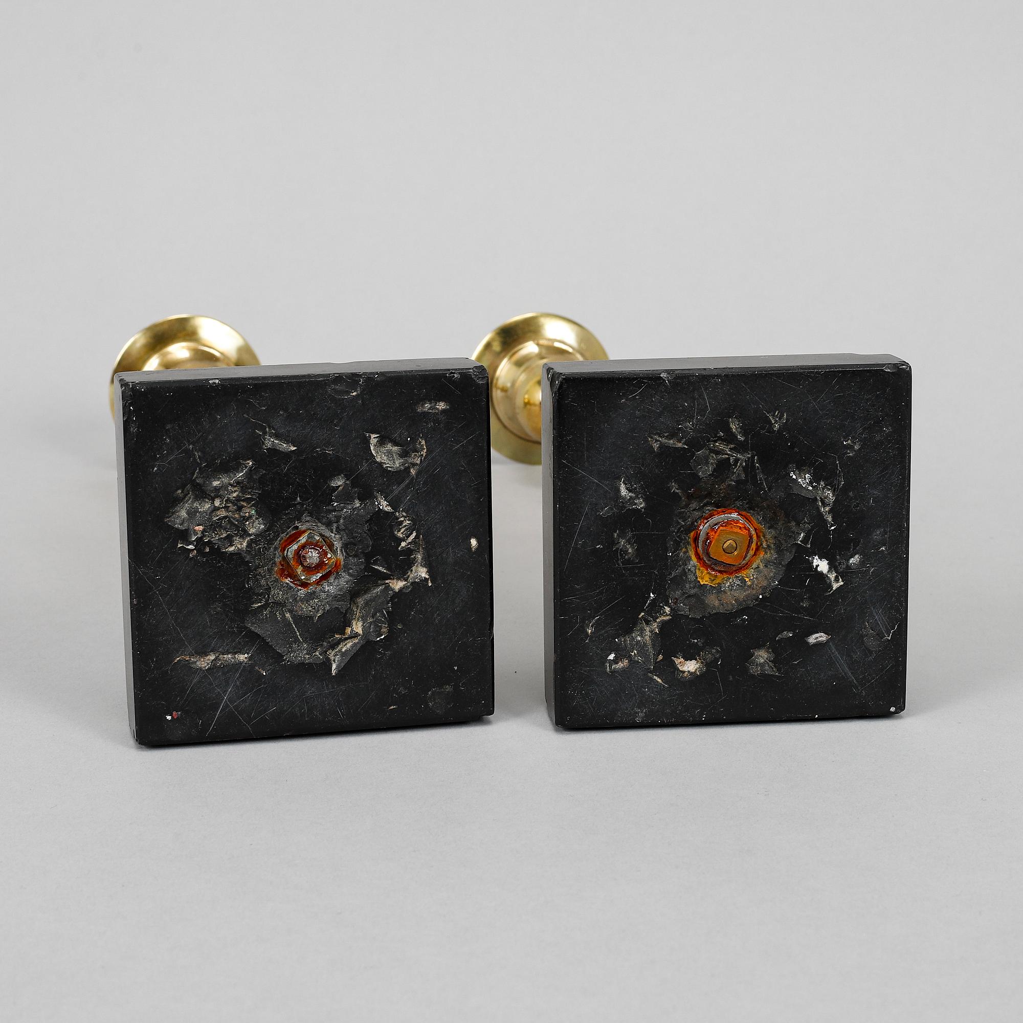 A pair of late gustavian candlesticks, circa 1800.