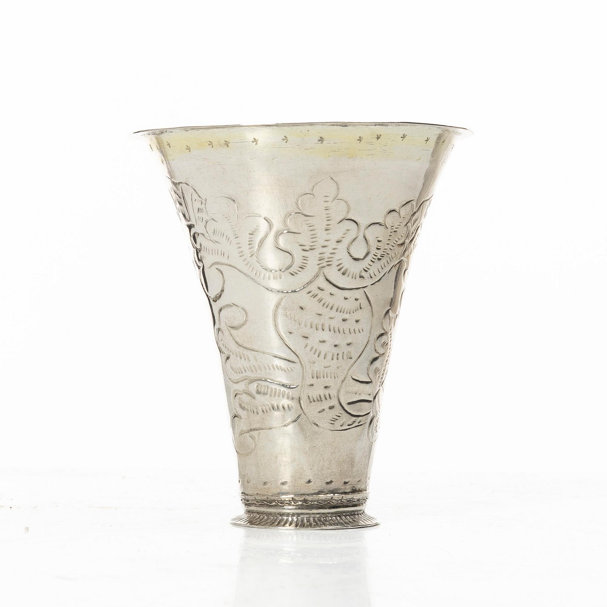 Sven Nyberg, bägare, silver, Varberg 1771.